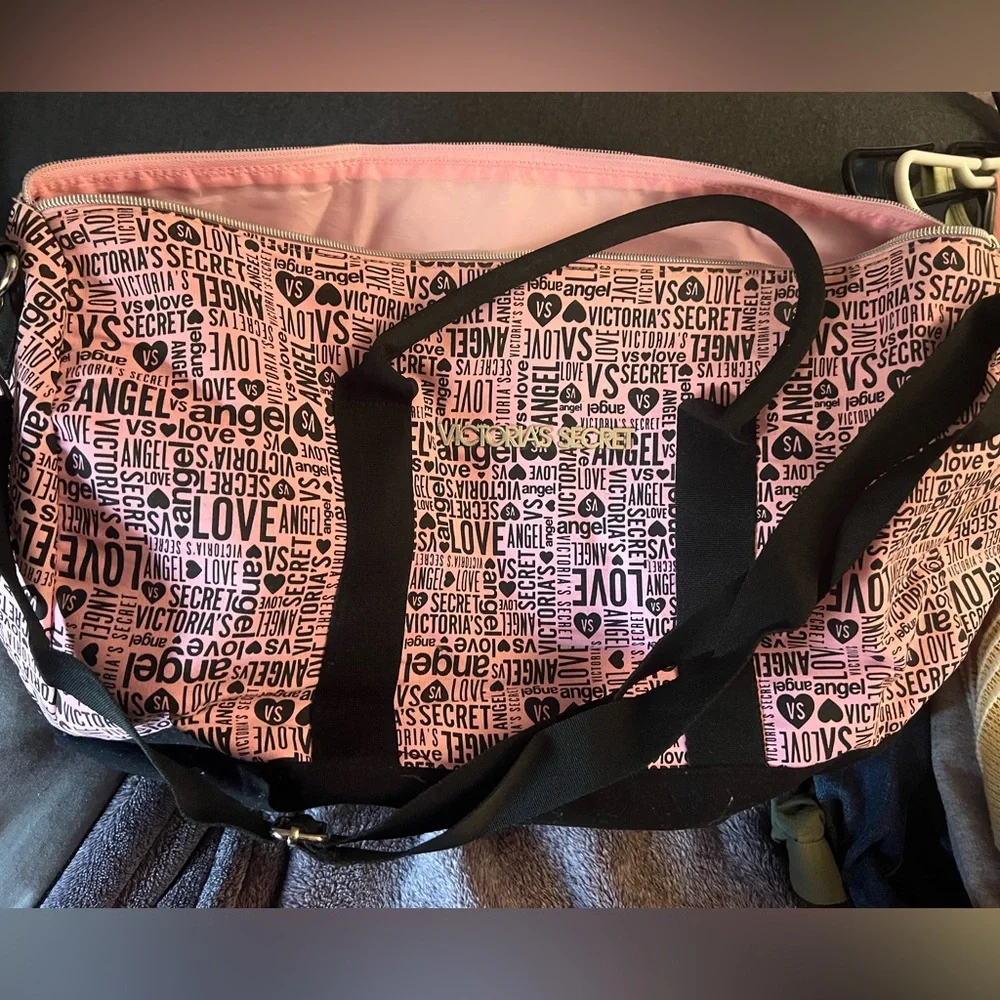 Victoria's Secret Black and Pink Travel Bag - Picture 3 of 3